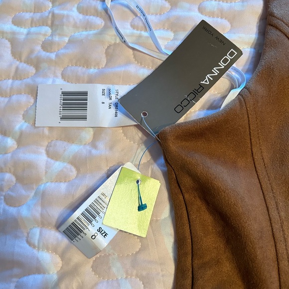 Donna Ricco Brown Suede Sleeveless Shift Dress Size 8 NWT - Picture 9 of 9